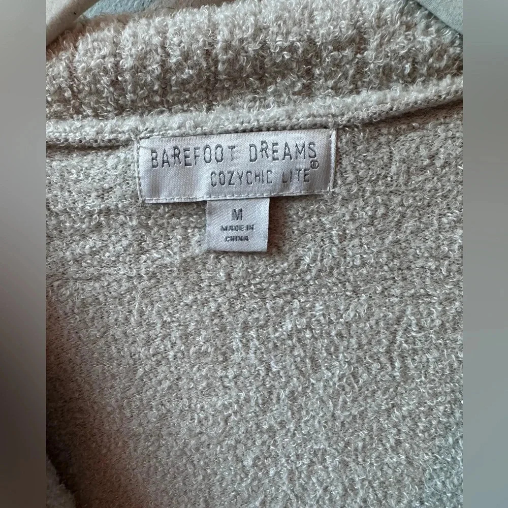 Barefoot Dreams CozyChic Lite Half-Zip Pullover - oatmeal, M - Picture 4 of 7